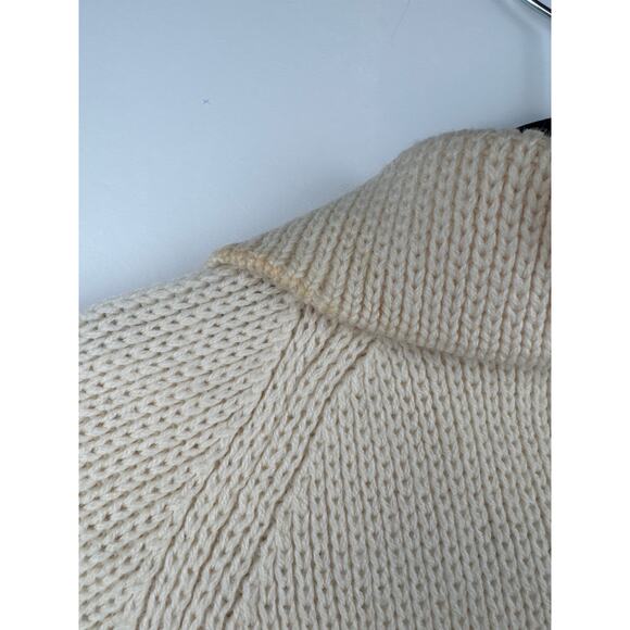 Vintage LeRoy Hand Knit 100% Wool Golf Cardigan Sweater w/Embroidery Sz.L - Picture 6 of 6